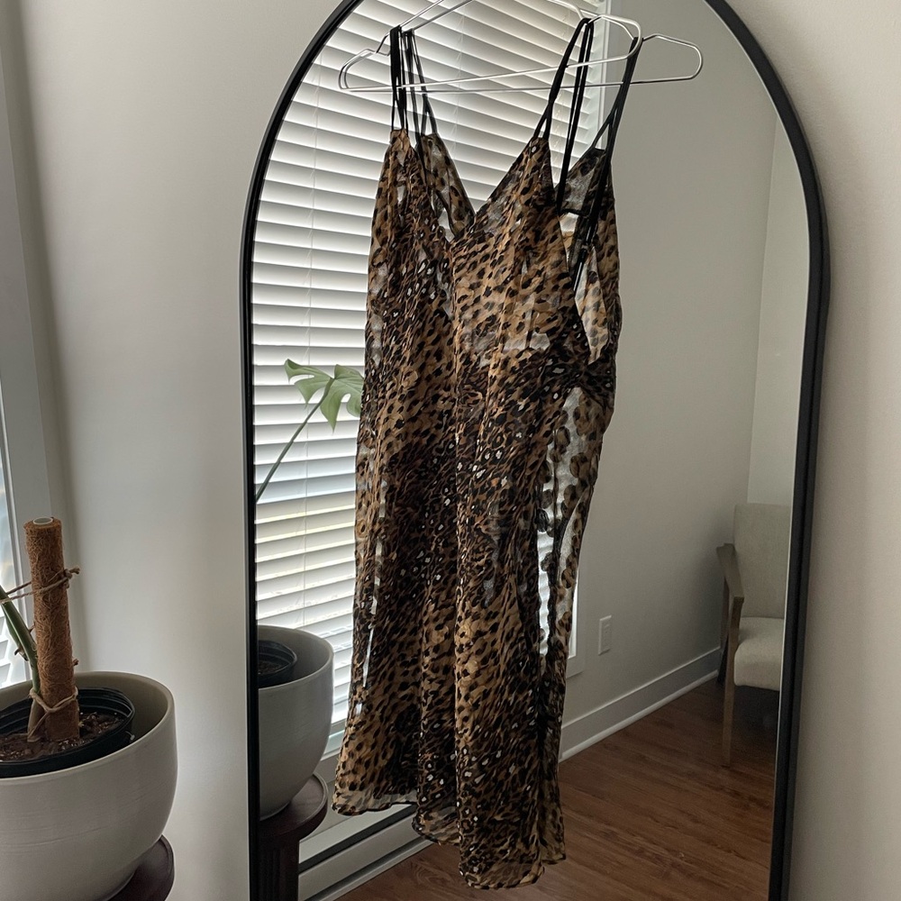 Vintage Leopard sheer mesh lingerie